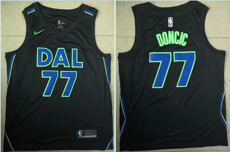 Men Dallas Mavericks #77 Doncic Black Game Nike NBA Jerseys